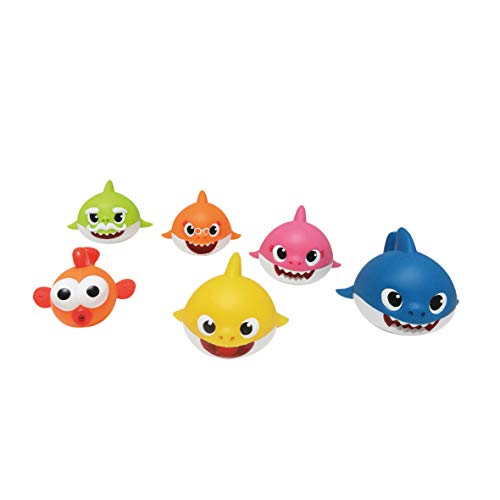 ODS 48821 Baby Shark - Juego de 6 Tiburones Suaves para el baño, Multicolor