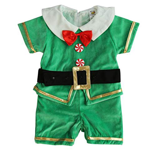 Odziezet Navidad Conjunto Bebé Niño Niña Papá Noel Elf Reno Muñeco de Nieve Ropa Disfraz 4 PCS Sombrero + Traje + Zapatos + Bufanda 0-2 años