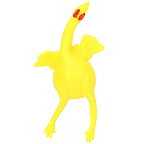 ohcoolstule Divertido huevo de gallina de goma que ponen las gallinas para aliviar el estrés truco jugando juguetes para niños adultos y perros, squaking Rubber Chicken(L)