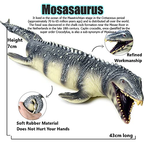 OKBY Dinosaur Toys - 45CM Realista Mosasaurus Dinosaur Animal Modelo Figura Niños Juguetes