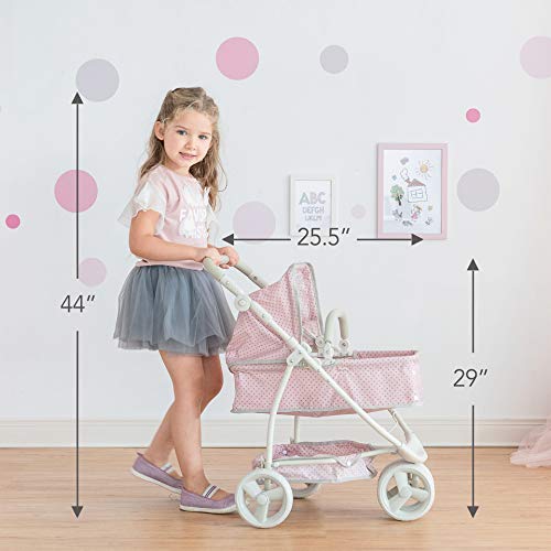 Olivia's Little World 2 En 1 Silla De Paseo Y Cochecito Plegable Rosa/Gris OL-00009