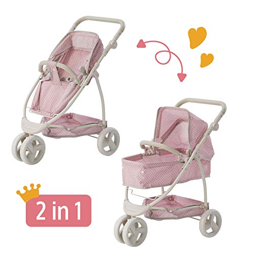 Olivia's Little World 2 En 1 Silla De Paseo Y Cochecito Plegable Rosa/Gris OL-00009