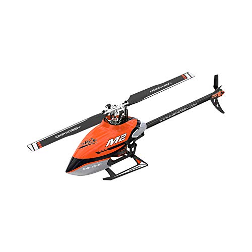 OMPHOBBY M2 V2 hélicoptères RC Double moteurs Sans balais hélicoptère RC pour adultes hélicoptère télécommandé 3D à entraînement Direct-BNF(Charme Orange)