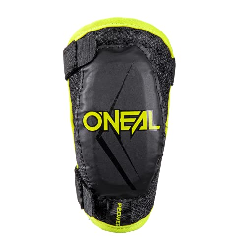 O'Neal | Protector de Codo | Motocross Enduro | Ajuste cómodo y dinámico, Ajustable con Correas elásticas, Edad 4-9 años | Pee Wee Elbow Guard | Niños | Negro Neón Amarillo | Talla XS/S