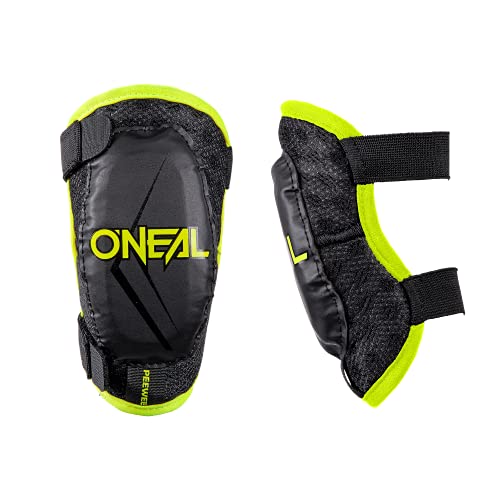 O'Neal | Protector de Codo | Motocross Enduro | Ajuste cómodo y dinámico, Ajustable con Correas elásticas, Edad 4-9 años | Pee Wee Elbow Guard | Niños | Negro Neón Amarillo | Talla XS/S