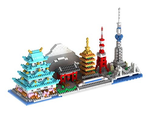 OneNext Colección Japan Tokyo Skyline Modelo de Arquitectura Famosa Conjunto de Bloques de construcción (1350 Piezas) Micro Mini Ladrillos Juguetes Regalos para niños y Adultos