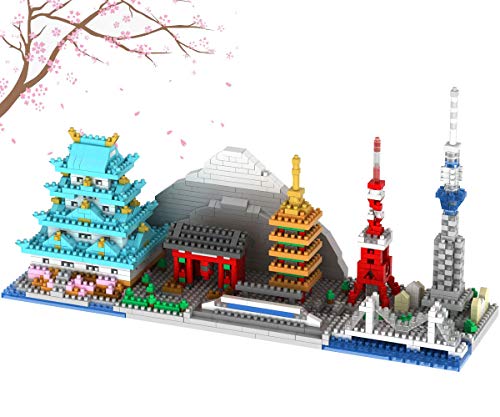 OneNext Colección Japan Tokyo Skyline Modelo de Arquitectura Famosa Conjunto de Bloques de construcción (1350 Piezas) Micro Mini Ladrillos Juguetes Regalos para niños y Adultos