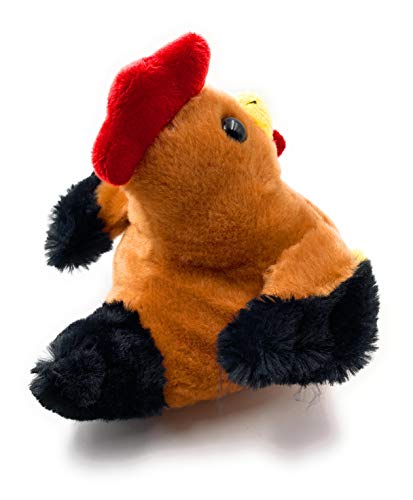 Onwomania Peluche, Peluche, Gallo, Pollo, Sentado, Altura 15 cm, marrón