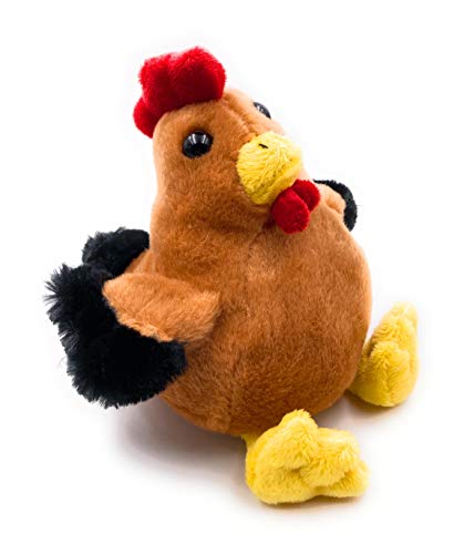 Onwomania Peluche, Peluche, Gallo, Pollo, Sentado, Altura 15 cm, marrón