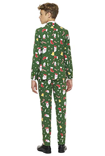 OppoSuits Men Suit Juego de Pantalones de Traje de Negocios, Santaboss, 12 para Niños