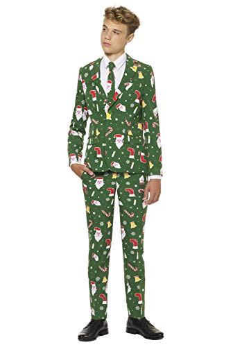 OppoSuits Men Suit Juego de Pantalones de Traje de Negocios, Santaboss, 12 para Niños