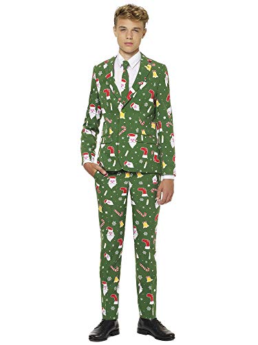 OppoSuits Men Suit Juego de Pantalones de Traje de Negocios, Santaboss, 12 para Niños