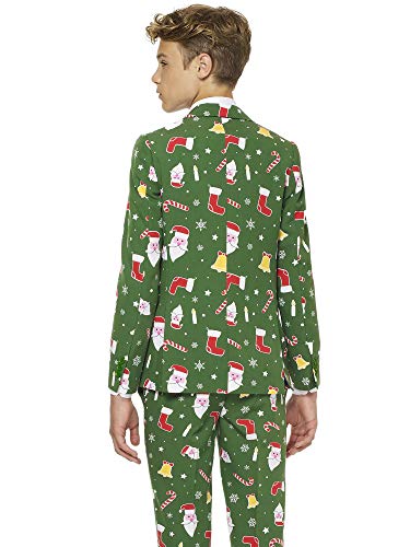 OppoSuits Men Suit Juego de Pantalones de Traje de Negocios, Santaboss, 12 para Niños