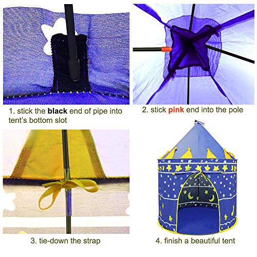 Opret Tienda para Niños Pop Up Carpa Plegable para Niñas Carpa Auzl con Bolsa de Transporte y Luz de Cadena para Interiores y Exteriores