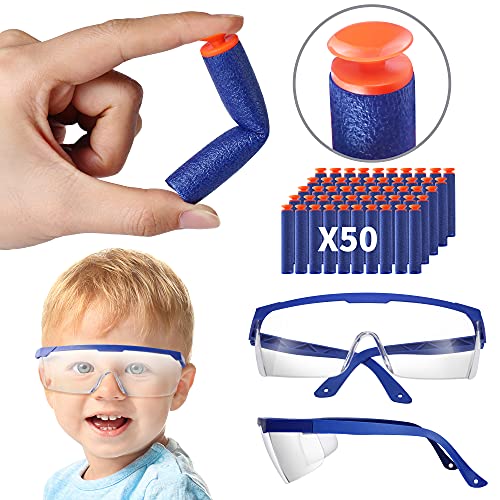 OR OR TU Pistola de Juguetes para Niños Nerf Rebote Automático del Objetivo de Tiro Electrónico Efectos de Sonido y Luz,50 Dardos de Espuma,Gafas Protectoras,Regalos de Cumpleaños Niños de 6 a 12 Años