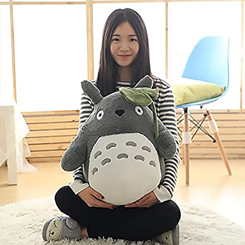 OshoeQ Totoro Peluche ​Juguete Lindo Felpa Gato Anime Figura Mi Vecino Totoro Peluche Squirtle MuñEcos Boda Vacaciones De CumpleañOs De La Novia De Regalo Kid (Hoja De Loto,Gris,70cm