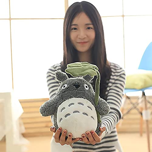 OshoeQ Totoro Peluche ​Juguete Lindo Felpa Gato Anime Figura Mi Vecino Totoro Peluche Squirtle MuñEcos Boda Vacaciones De CumpleañOs De La Novia De Regalo Kid (Hoja De Loto,Gris,70cm