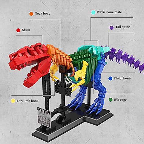 OSoMax T.REX Dinosaur Fossil - Juego de construcción de dinosaur para niños, compatible con Lego Jurassic World Dinosaurs, 1572 unidades