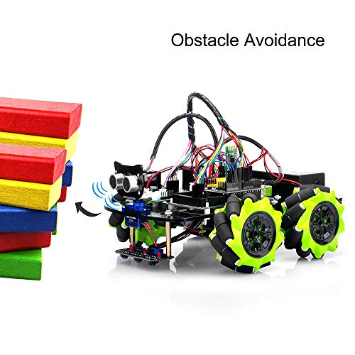 OSOYOO Mecanum Wheels Robot Car Kit for Arduino Mega2560|Omni Wheels Robotic | Stem Remote Controlled Educational | Mechanical DIY Coding for Kids Teens Adults