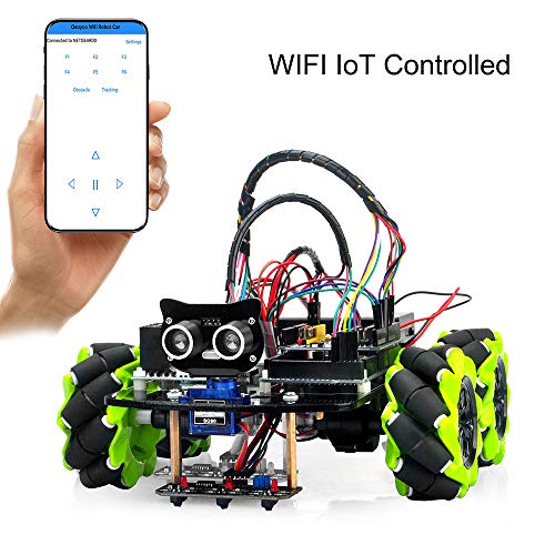 OSOYOO Mecanum Wheels Robot Car Kit for Arduino Mega2560|Omni Wheels Robotic | Stem Remote Controlled Educational | Mechanical DIY Coding for Kids Teens Adults