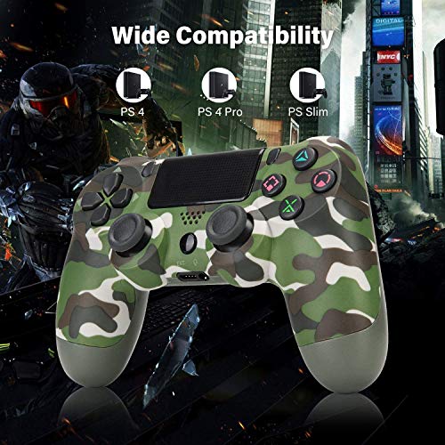 OUBANG Juego Game Controller para PS4, Controlador inalámbrico para Playstation 4 con Joystick de Juego de vibración Dual, Verde (Camuflaje Verde)