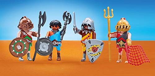 Outletdel ocio Playmobil 6589-90. Cuadrilla Gladiadores con Jefe. 4 Figuras.