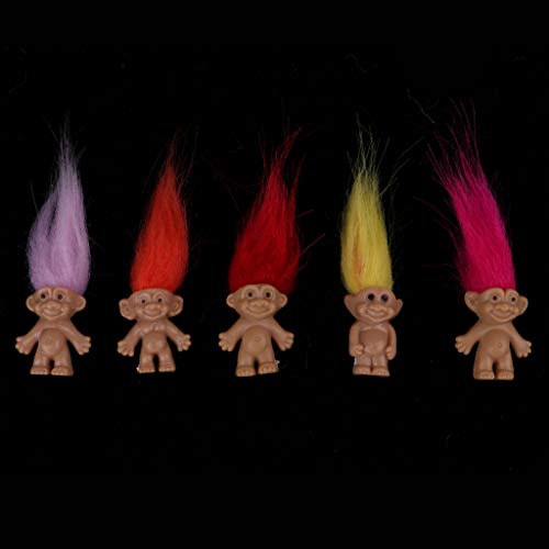 P Prettyia Modelo Muñecas Troll Lucky con Pelo Postizo Juguete Pretender para Niños - 5 pcs - #2