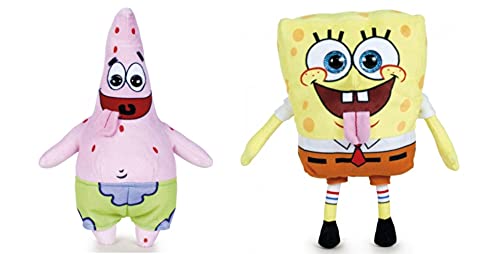 Pack 2 Peluches Bob Esponja: Bob Esponja (22cm) + Patricio (24cm)