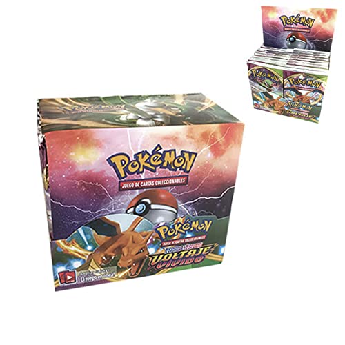 Pack Cartas Pokemon Español Coleccionables Edición Voltaje Vivido Tarjetas Extraoficiales Cartas de Batalla Basic Fase Entrenador Vmax Energía Especial Espada y Escudo (Pack 36 Sobres)