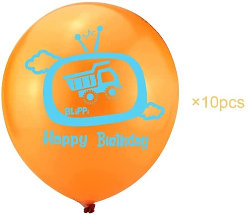 PAIDUIYO 30 globos de látex para fiesta de Blippi, suministros para fiestas de Blippi, suministros para fiestas de cumpleaños Blippi, suministros para fiestas y decoraciones para niños