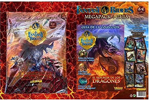 Panini Tin Box 50 Cartas Fantasy Riders + MEGAPACK Lanzamiento Fantasy Riders + 7 Sobres