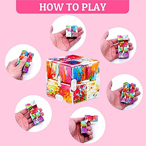 Paochocky Colorido Juego de Cubos Sensoriales Antiestrés con Infinite Cube Antiestrés Cubo para Niños Adultos TDAH Autismo Alivio de la ansiedad