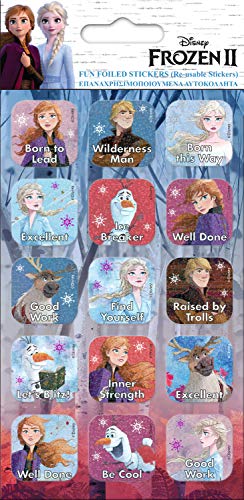 Paper Projects 9123694 Frozen 2 pegatinas de recompensa reutilizables, 19,5 cm x 9,5 cm