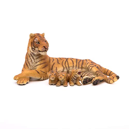 Papo- Figura Tigre Hembra acostada 11,6X12,5X5,8CM, Multicolor (2050156)