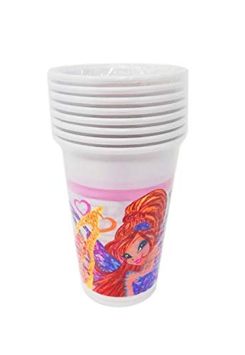 Party Store Web by casa dolce casa Winx Club - Juego de vajilla para fiestas Winx - Kit n.° 6 CDC-(8 platos, 8 vasos, 20 servilletas)