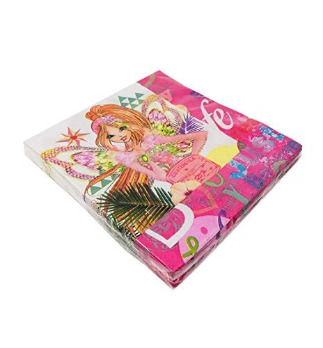 Party Store Web by casa dolce casa Winx Club - Juego de vajilla para fiestas Winx - Kit n.° 6 CDC-(8 platos, 8 vasos, 20 servilletas)