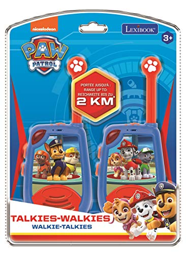 Patrulla Canina Paw Patrol Chase - Walkie-Talkies Digitales - Rango transmisión hasta 2 kms, Morse Luminoso, Pinza para Colgar del cinturón, batería, Azul/Roja, TW25PA