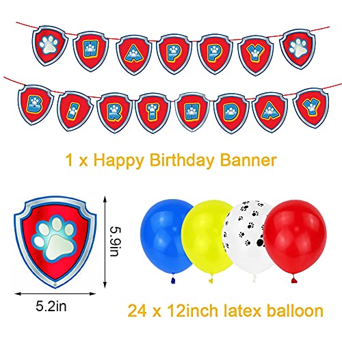 Paw Dog Patrol Latex Ballon, BKJJ Decoraciones de Cumpleaños de Paw Dog Patrol, Adornos para Pastel de Juegos para niños adultos Decoraciones de Fiesta temática Fiesta Suministros Decoraciones（Rojo）