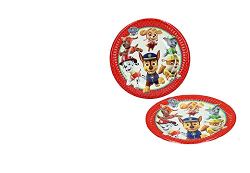 PAW PATROL 0775, Pack Patrulla Canina,, 16 servilletas y 6 Platos de cartón 20 cms