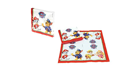 PAW PATROL 0775, Pack Patrulla Canina,, 16 servilletas y 6 Platos de cartón 20 cms