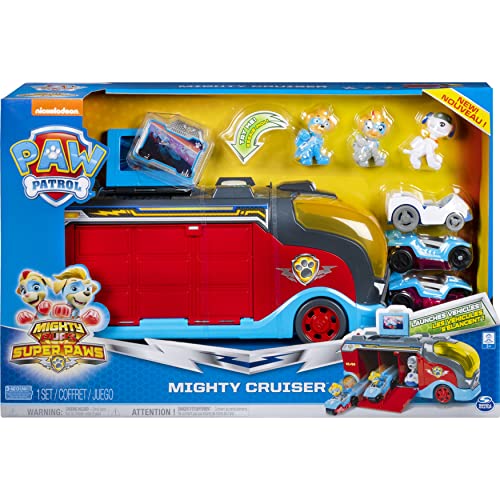 PAW Patrol 6054649 Mighty Pups Super Paws Mighty Cruiser con 3 vehículos