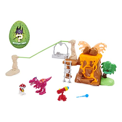 PAW Patrol Dino Rescue - Juego de volcán con tirolina y 3 Figuras exclusivas