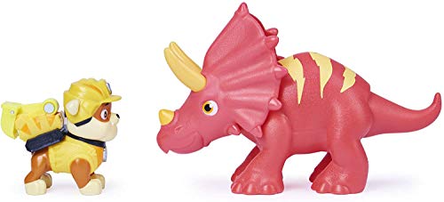 PAW Patrol Dino Rescue Rubble and Dinosaur Action Figure Set para niños a Partir de 3 años