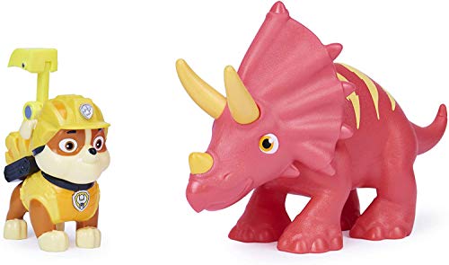 PAW Patrol Dino Rescue Rubble and Dinosaur Action Figure Set para niños a Partir de 3 años