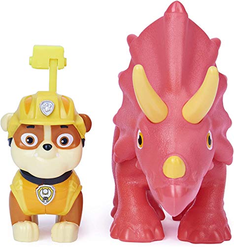 PAW Patrol Dino Rescue Rubble and Dinosaur Action Figure Set para niños a Partir de 3 años