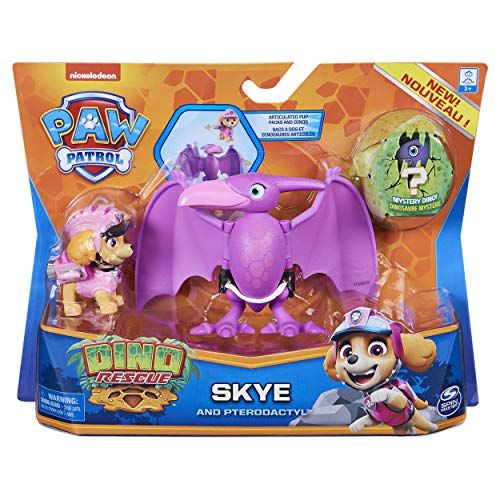 PAW Patrol Dino Rescue Skye y Dinosaurio Juego de Figuras de acción para niños a Partir de 3 años