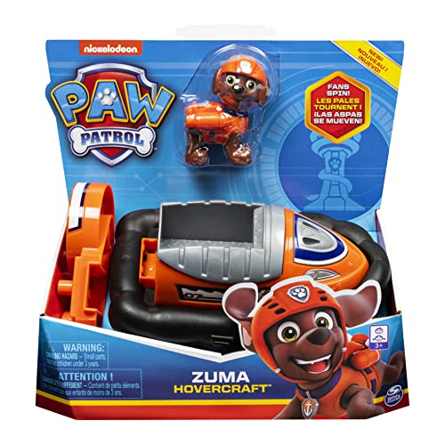 PAW PATROL Luftkissenboot mit Zuma-Figur (Basic Vehicle/Basis Fahrzeug) Hinchable vehículo, Color no se Puede aplicar. (Spin Master 6061803)