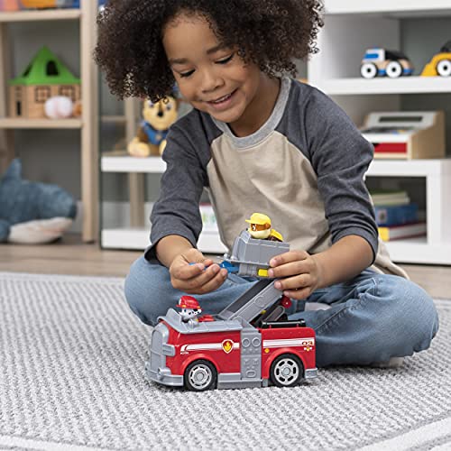 PAW Patrol Marshall 2 en 1 Camión de Bomberos Transformador 2 en 1 con 2 Figuras coleccionables