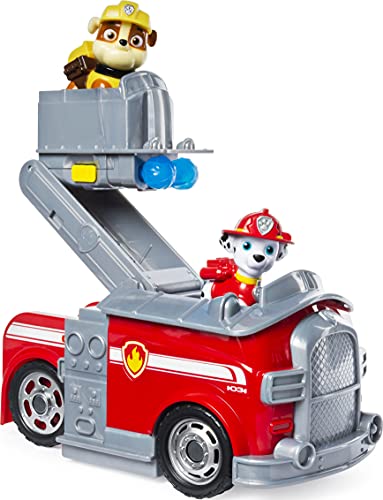 PAW Patrol Marshall 2 en 1 Camión de Bomberos Transformador 2 en 1 con 2 Figuras coleccionables