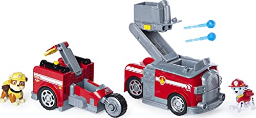 PAW Patrol Marshall 2 en 1 Camión de Bomberos Transformador 2 en 1 con 2 Figuras coleccionables